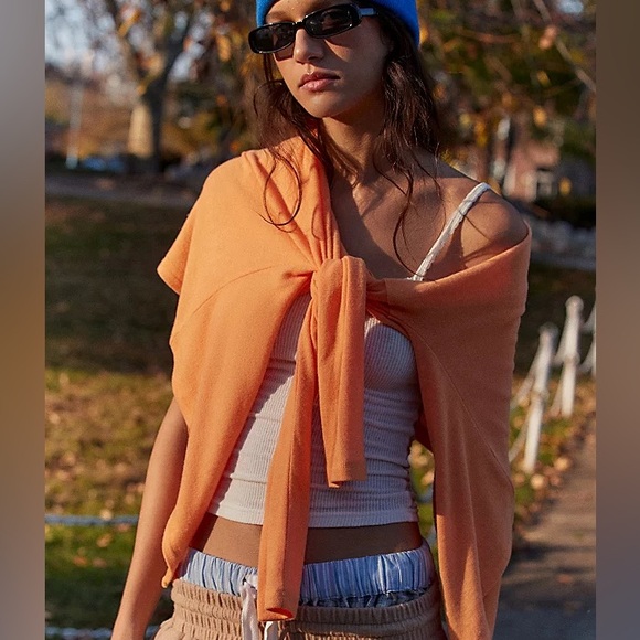 UO Out From Under BouncePlush Chloe Orange Button Up Cardigan Top XS Loungewear - Picture 8 of 13